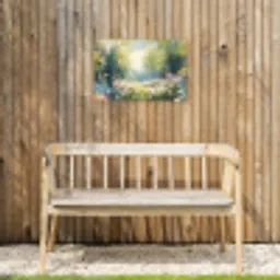 Bos - Schilderstijl - Kleurrijk Tuinposter op houten frame 2 cm dik klein -sfeer4