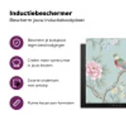 Vogel - Bloemen - Kleurrijk Inductie beschermer vinyl 3mm middel -zzzzzzz-cc-usp