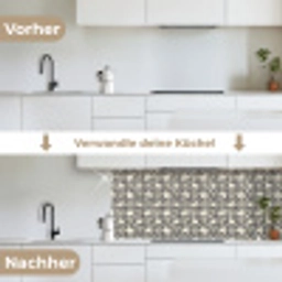 Grafisch - Patroon - Zwart keuken achterwand 2 middel 871 -voor-na_DE
