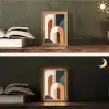 Abstract - Vormen - Donkerblauw Light Box met kabel (Tafellamp) klein -sfeer3