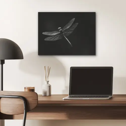 Libelle - Dieren - Zwart - Insect PET vilt klein -sfeer5
