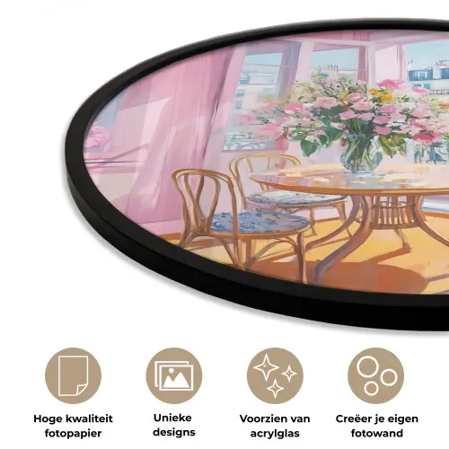 Pink - City - Bloemen Fotolijst rond zonder passe partout klein -closeup_NL