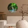 Jungle - Waterval - Planten - Water - Natuur Wandcirkel behangsticker klein -sfeer1