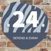 Blauw zebra - Klassiek Naambord Organisch middel -sfeer10