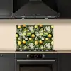 Hangende - Citroenen - Witte - Bloemetjes keuken achterwand spatscherm klein 900 -sfeer1