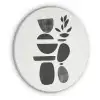Japandi - Zwart - Abstract Akoestische PET Vilt - Rond klein -3d