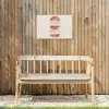 Minimalistisch - Cirkels - Roze Tuinposter op houten frame 2 cm dik klein -sfeer4