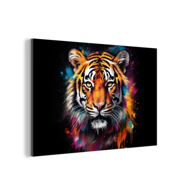Tijger - Graffiti - Dieren - Zwart aluminium wit klein -3d