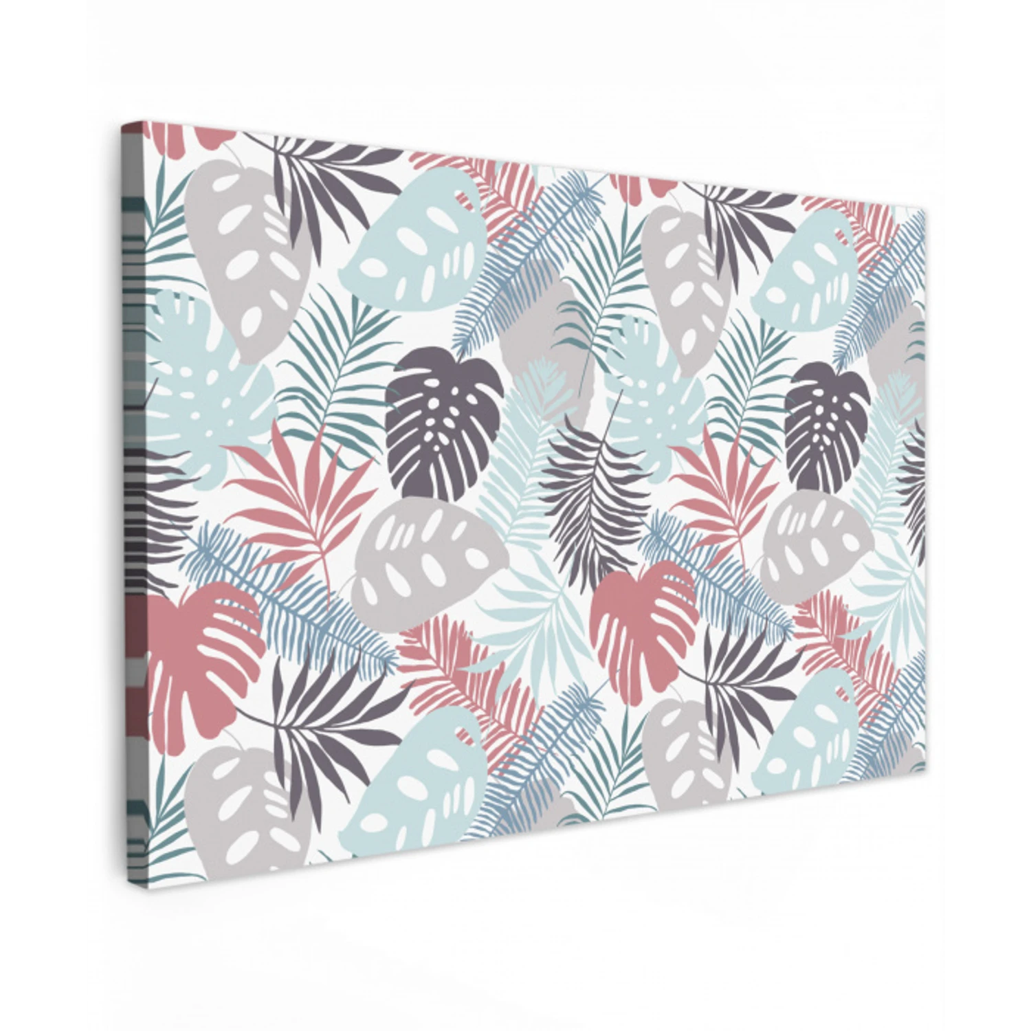 Bladeren - Jungle - Pastel - Tropisch canvas 2cm klein -z3d