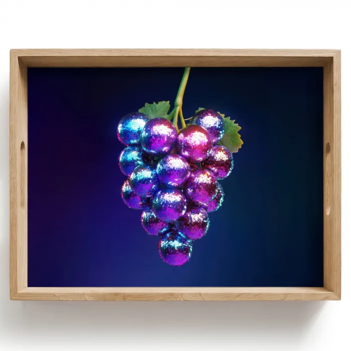 Paars - Disco - Feest - Druif Dienblad Rechthoek middel -z3d_shopping