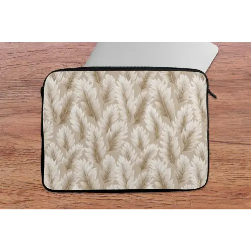 Botanisch - Patroon - Beige laptophoes neopreen klein 279 -tafel