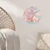 Eikenbladeren - Takken - Roze Wandcirkel behangsticker klein -sfeer4