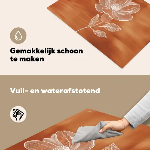 Bloem - Minimalistisch - Wit Inductie beschemer met haakjes klein -ky-schoon-nl