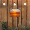 Zonsondergang - Zee - Lucht - Oranje - Horizon - Water tuinposter los doek klein -sfeer1