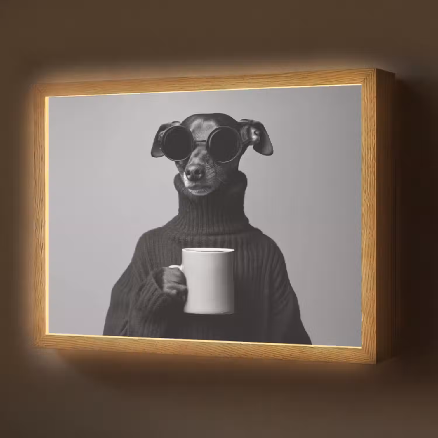 Lightbox - Wandlamp - Coltrui - Hond - Bril - Mok