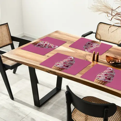 Softijs - Edelstenen - Roze - Hoorntje Placemat vinyl groot -zzsfeer4_Kitchenyeah-website