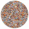 Blauw - Waterverf - Chaos Wandcirkel kunststof plaat 5mm dik klein 188 -3d