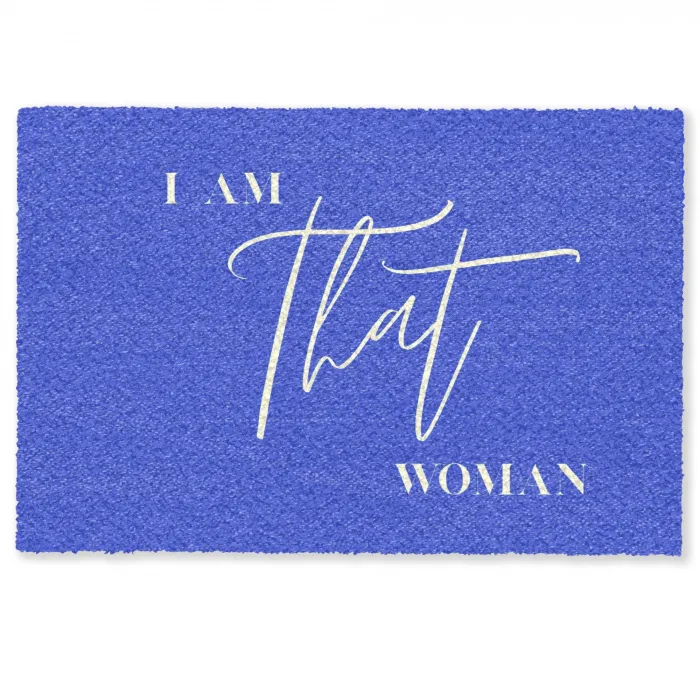 Blauw - I am that woman - Sierlijk - Minimalistisch Deurmat klein -zkaufland3d