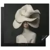 Modern - Vrouw - Hoed Inductie beschermer vinyl 3mm middel -3d