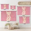 Bonjour - Stippen - Roze- Geel Wandkleed katoen klein -tsfeer8_DE