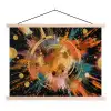 Explosie - Verfstructuur - Goud - Abstract textielposter latten blank klein -3d