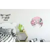 Kerstdorp - Roze - Winter - Sneeuw - Huizen Wandcirkel aluminium klein -kinderkamer