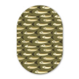 Vis - Patroon - Groen Wandcirkel Ovaal Aluminium middel 839 -3d