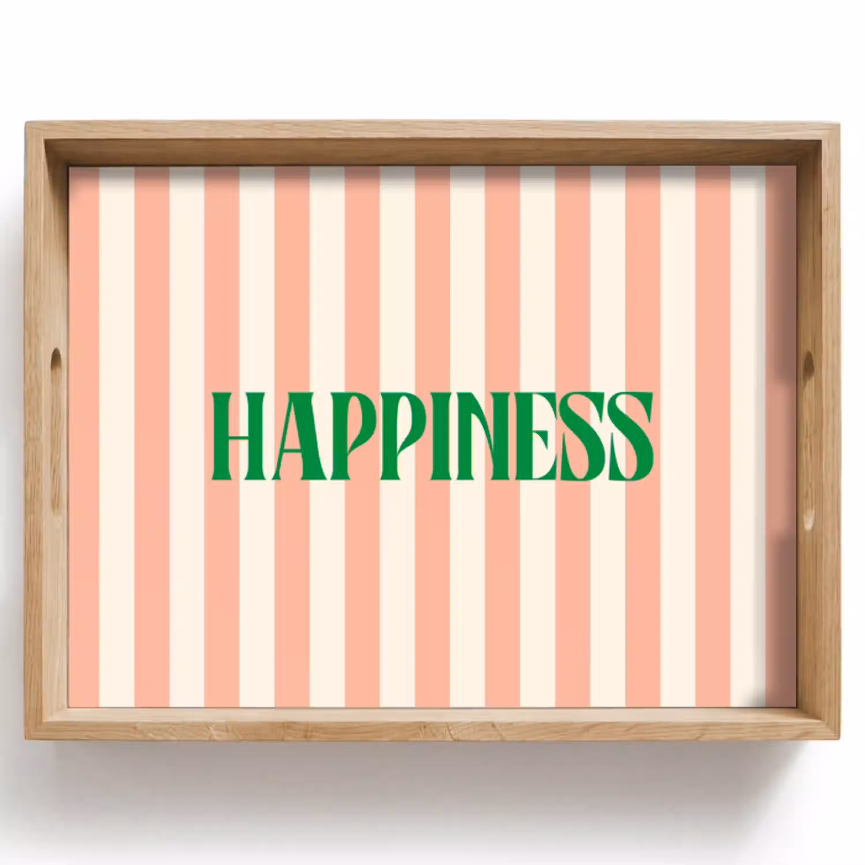 Zachtroze - Groen - Strepen - Happiness Dienblad Rechthoek middel -z3d_shopping