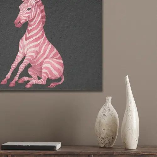 Zebra - Roze - Gestreept PET vilt klein -sfeer6_closeup