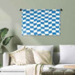 Golvend - Patroon - Blauw Wandkleed katoen klein 269 -sfeer7