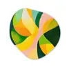 Abstract - Geel - Roze - Groen Wandcirkel Organisch Forex 3mm klein -3d
