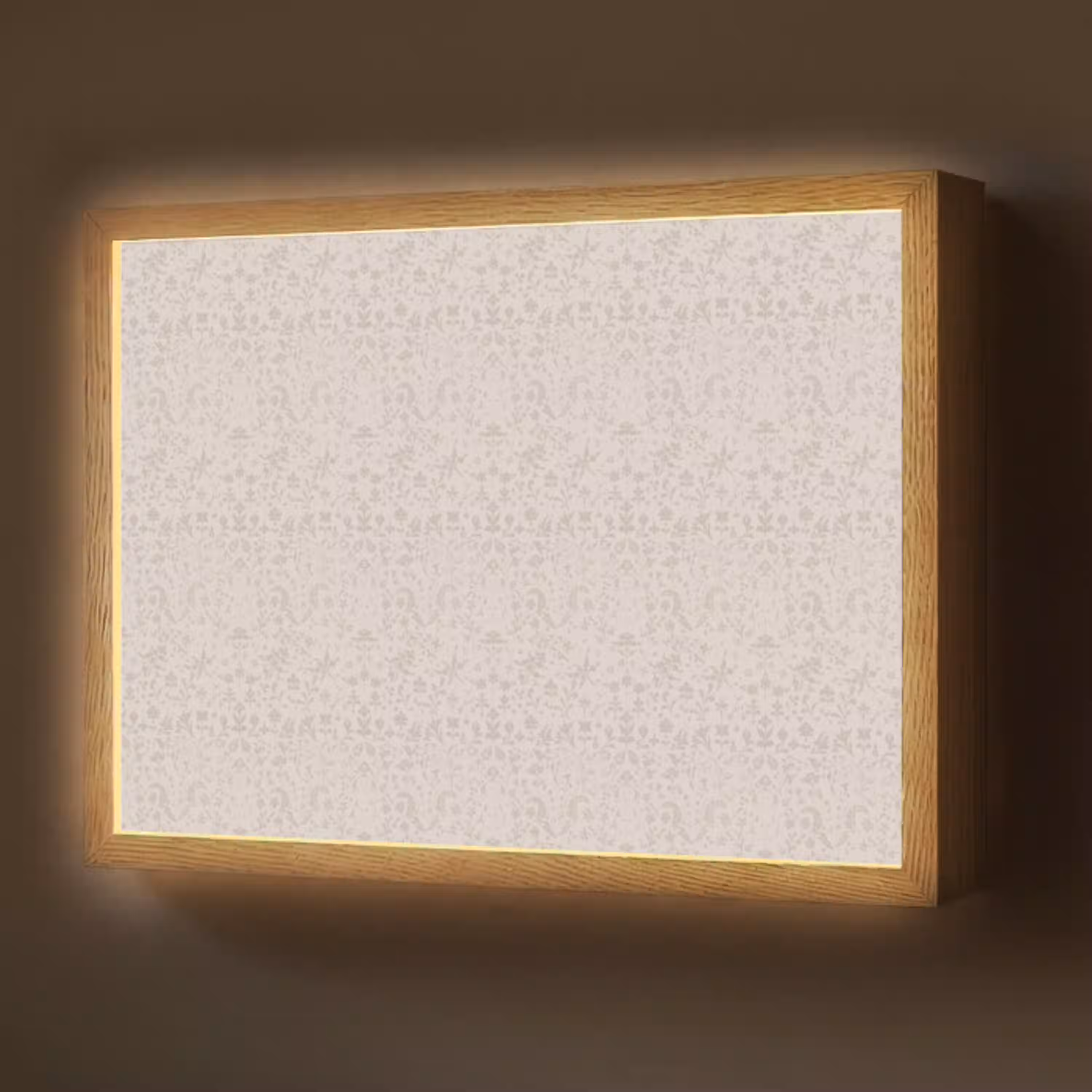 Bloemen - Bladeren - Licht - Taupe Light Box met batterij (Wandlamp) middel 907 -z3d_website