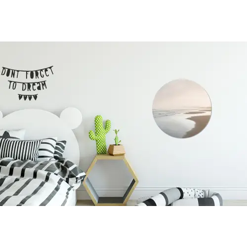 Kustlijn - Strand - Oceaan Wandcirkel aluminium klein -kinderkamer