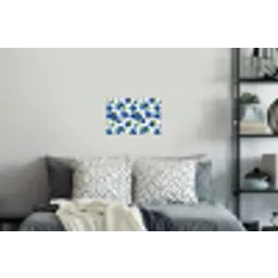 Bessen - Patroon - Blauw Muursticker klein 286 -slaapkamer