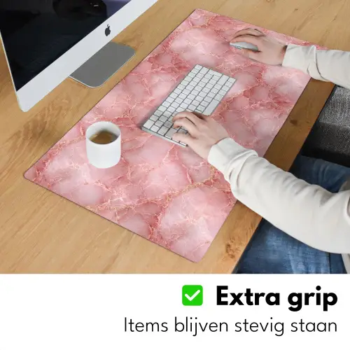 Roze - Kwarts - Goud - Marmer Muismat XXL klein 681 -sfeer3