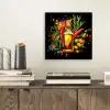 Olijfolie - Graffiti - Peper - Olijven - Modern aluminium wit klein -sfeer1