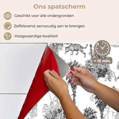 Jungle - Dieren - Grijs keuken achterwand spatscherm klein 900 -spatscherm_NL
