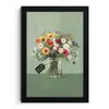 Bloemen - Vaas - Kaartje fotolijst zwart zonder passe partout klein -3d