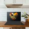 Specerijen - Mix - Hartvorm - Zwart keuken achterwand spatscherm klein -sfeer2