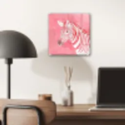 Zebra - Pink - Verf plexiglas 5mm klein -sfeer6