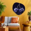 Porselein- Kersen - Delfts - Blauw Wandcirkel Organisch Aluminium middel -sfeer4