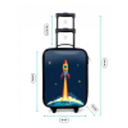 Planeet - Raket - Sterren - Donkerblauw Kinderkoffer - Zwart klein -productfoto_formaten