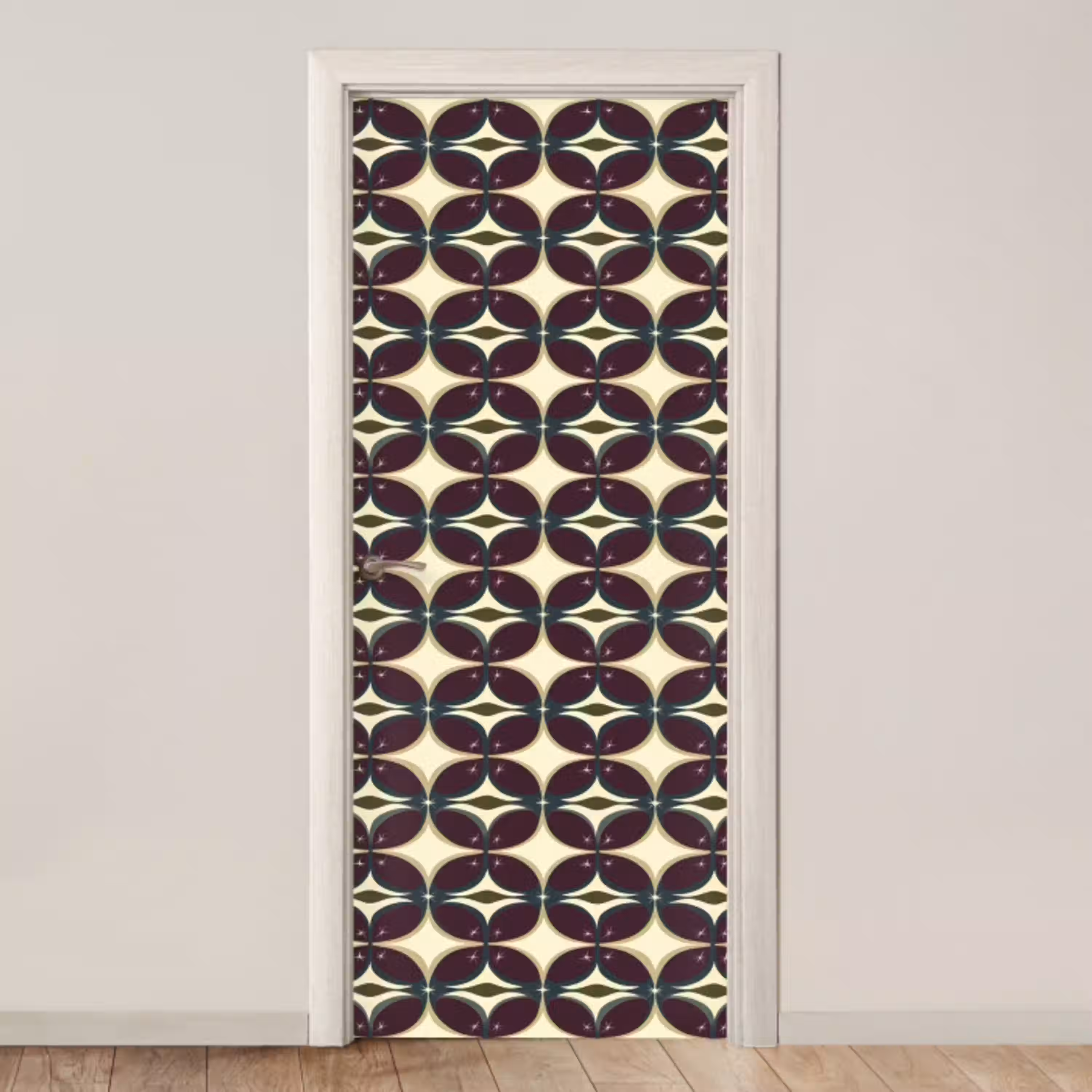 Cirkel - Retro - Kleurrijk deurposter klein 289 -3d_beige