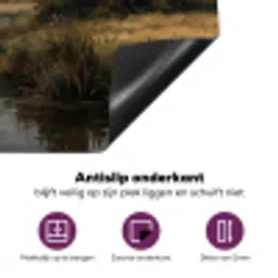 Eenden - Rivier - Landschap - Vlucht - Nostalgisch Inductie beschermer vinyl 3mm klein -zzzzzzz-cc-onderkant