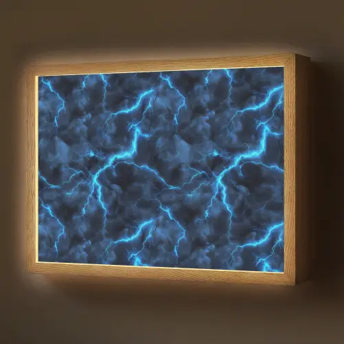 Donker - Blauw - Bliksem Light Box met batterij (Wandlamp) middel 907 -z3d_website