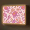 Bloemenpatroon - Roze - Oranje - Bloemen Light Box met batterij (Wandlamp) middel -z3d_website