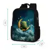 Groen monster op maansikkel Rugzak - Zwart middel -productfoto_formaten