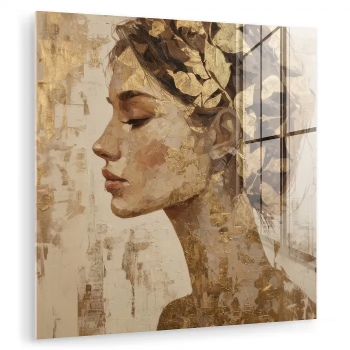 Vrouw - Goud - Abstract - Textuur plexiglas 5mm klein -zzzproduct_nieuw