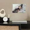 Zwart - Marmer - Luxe - Goud poster papier klein -sfeer1