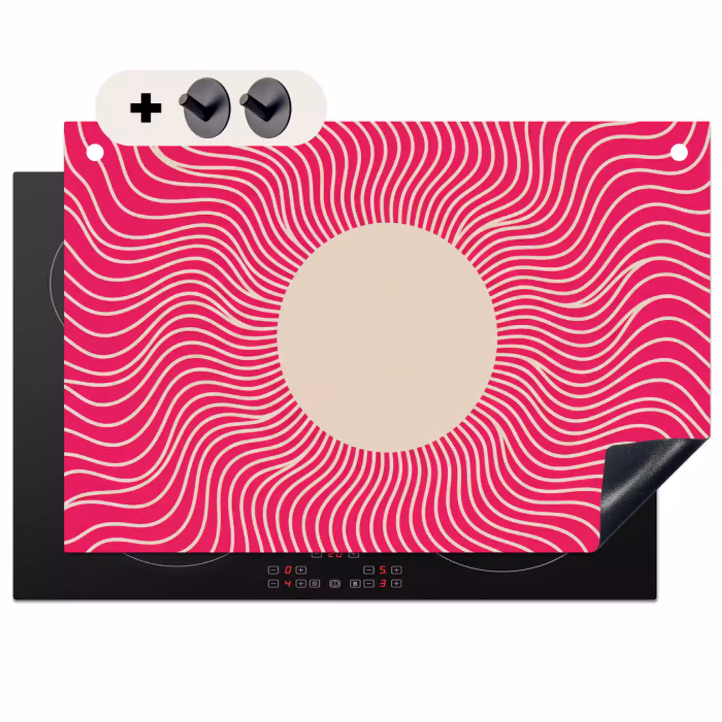 Abstract - Patroon - Roze Inductie beschemer met haakjes klein -3d